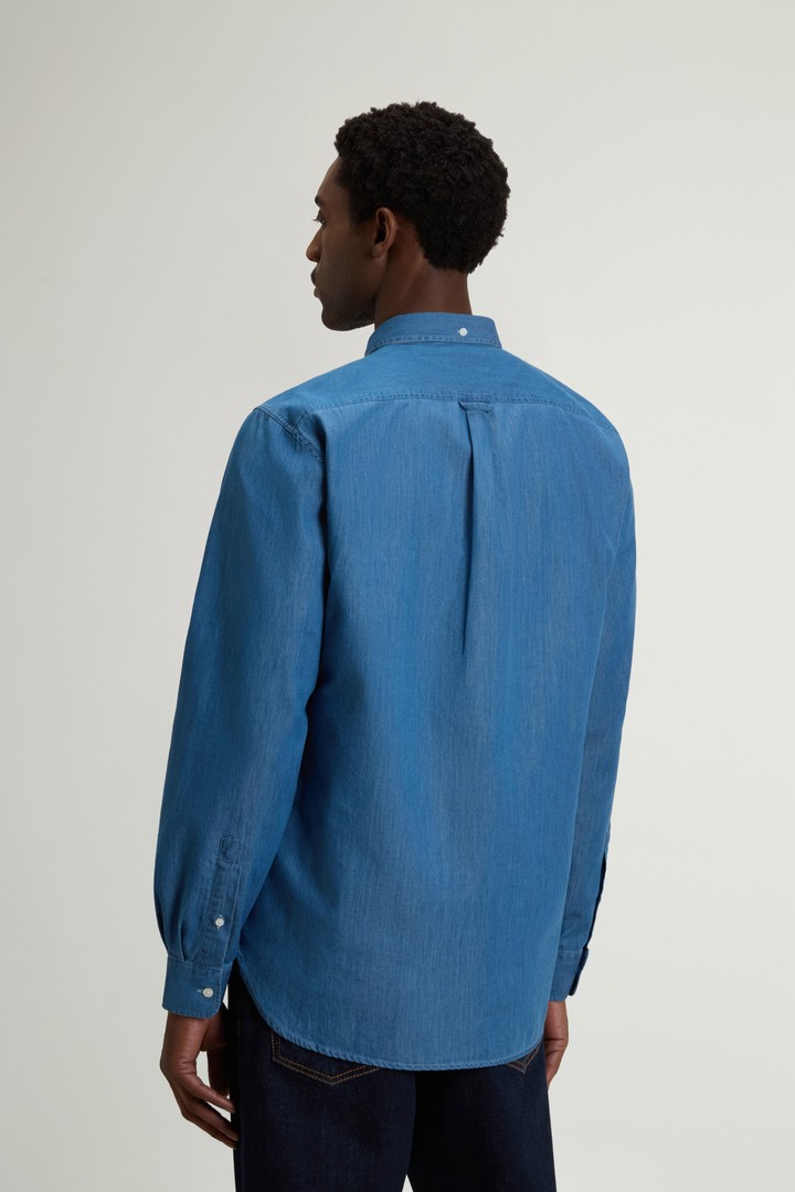 Pure Cotton Shirt with Small Pocket Blue photo 3 | Woolrich