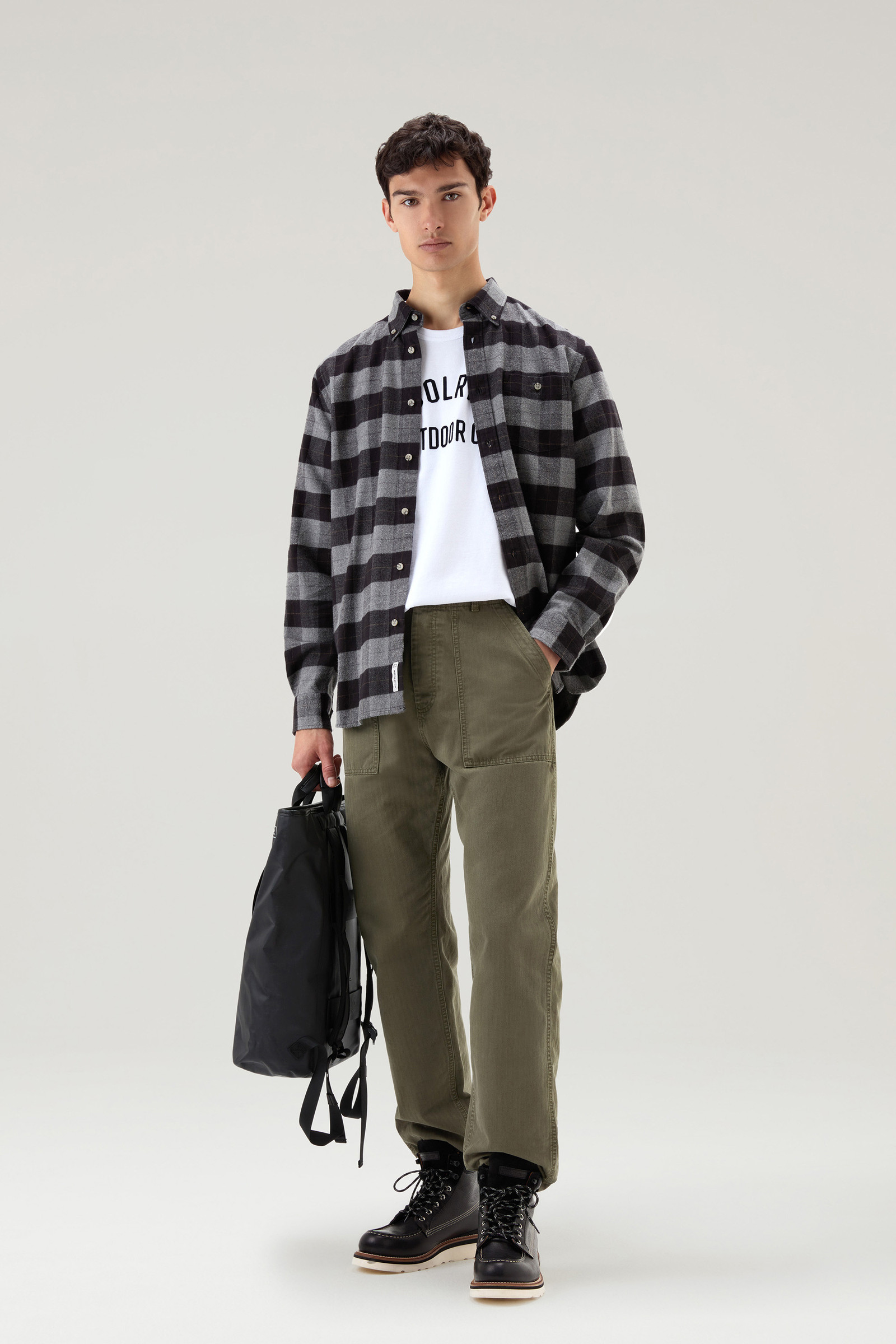 Camiseta de puro algodón con inscripción blanco photo 2 | Woolrich