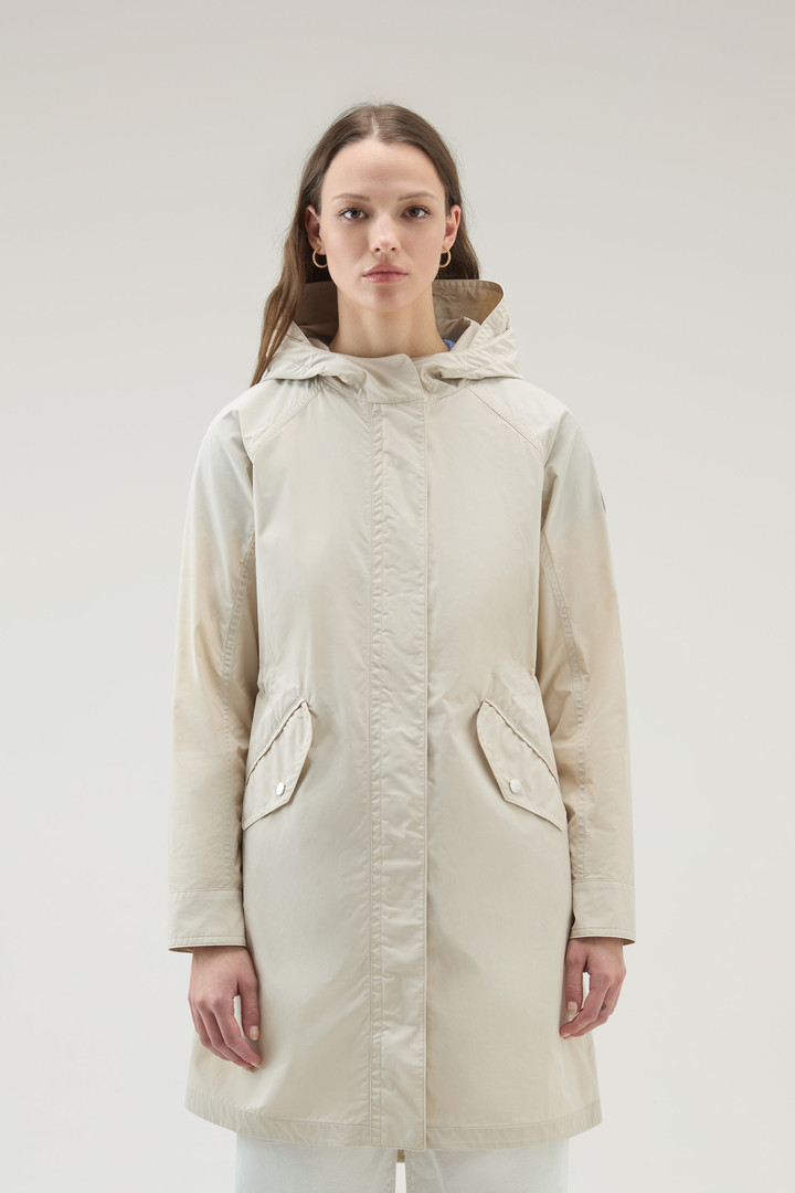 Long Summer Parka in Urban Touch Fabric with Hood Beige photo 1 | Woolrich