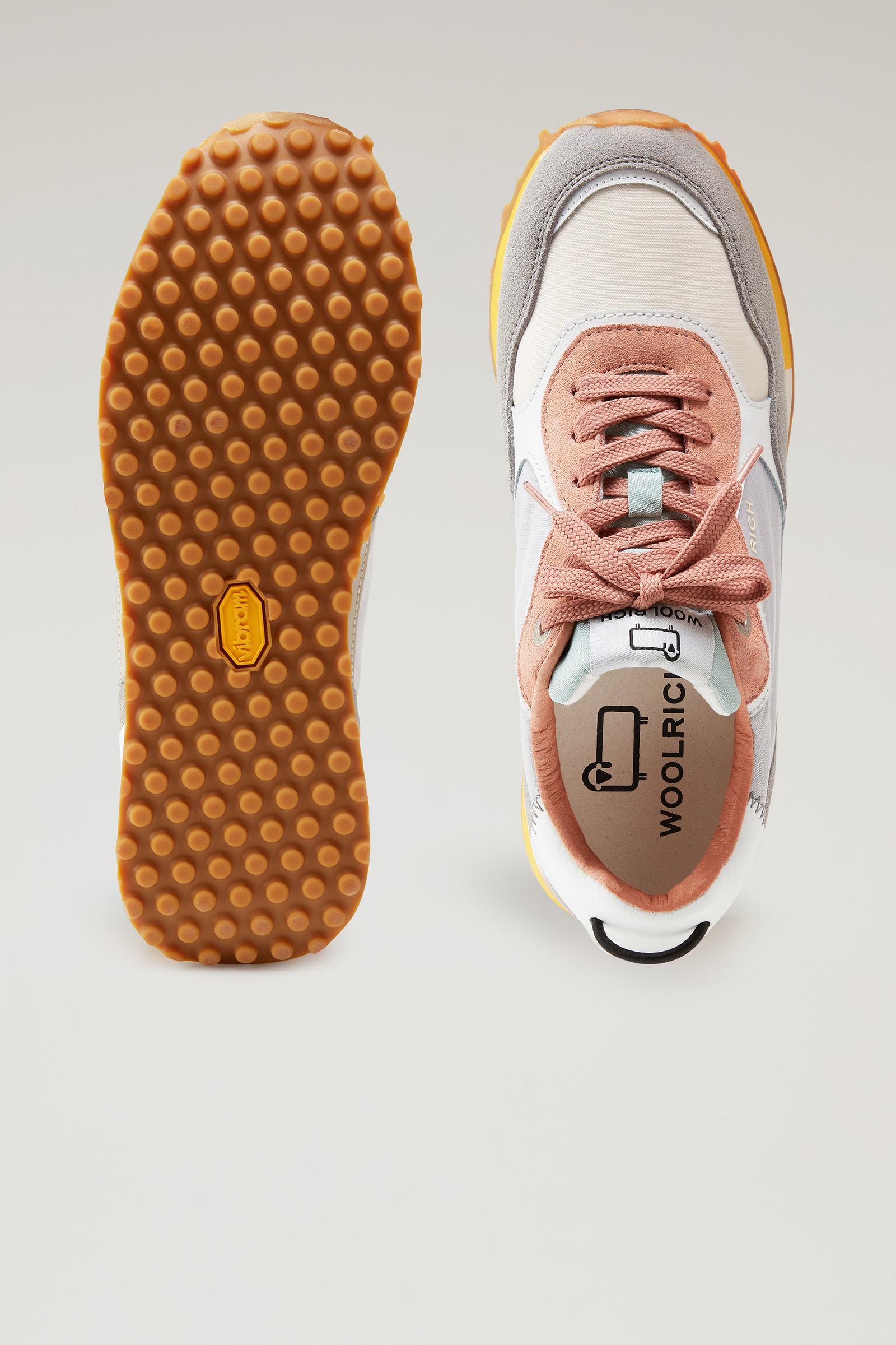 Retro Sneakers in Leather with Nylon Details Grey photo 4 | Woolrich