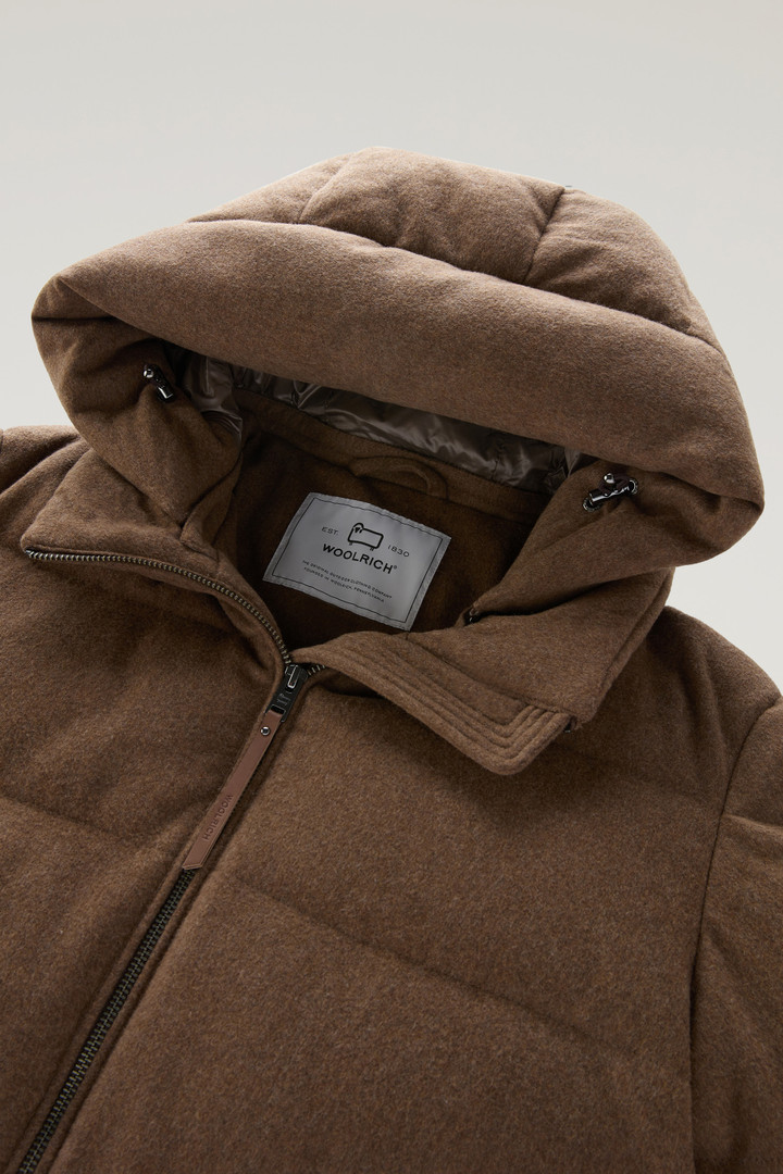 Pure Virgin Wool Long Down Jacket Crafted with a Loro Piana Fabric Brown photo 2 | Woolrich