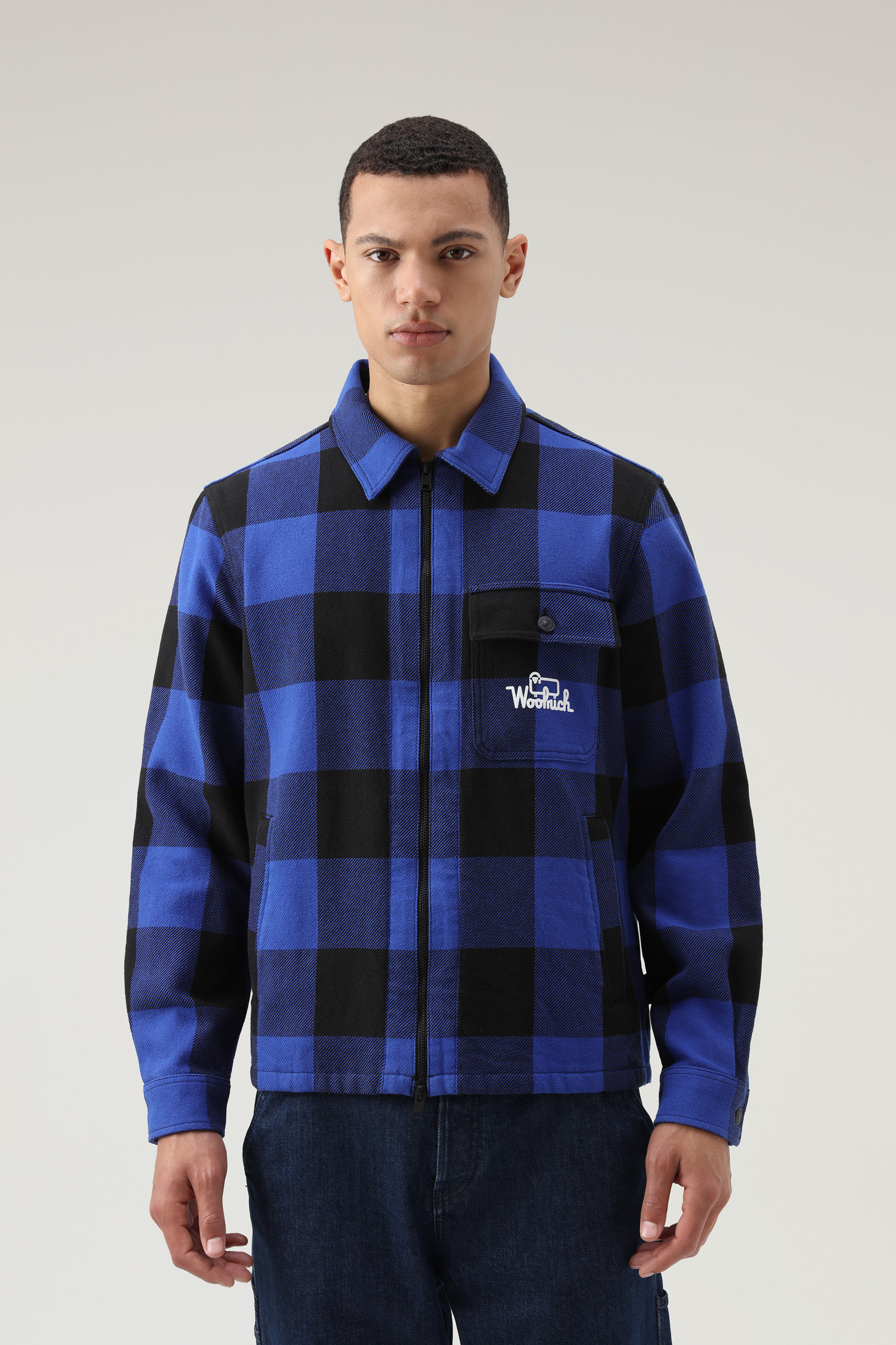 Veste chemise à carreaux Timber en flanelle bleu | Woolrich