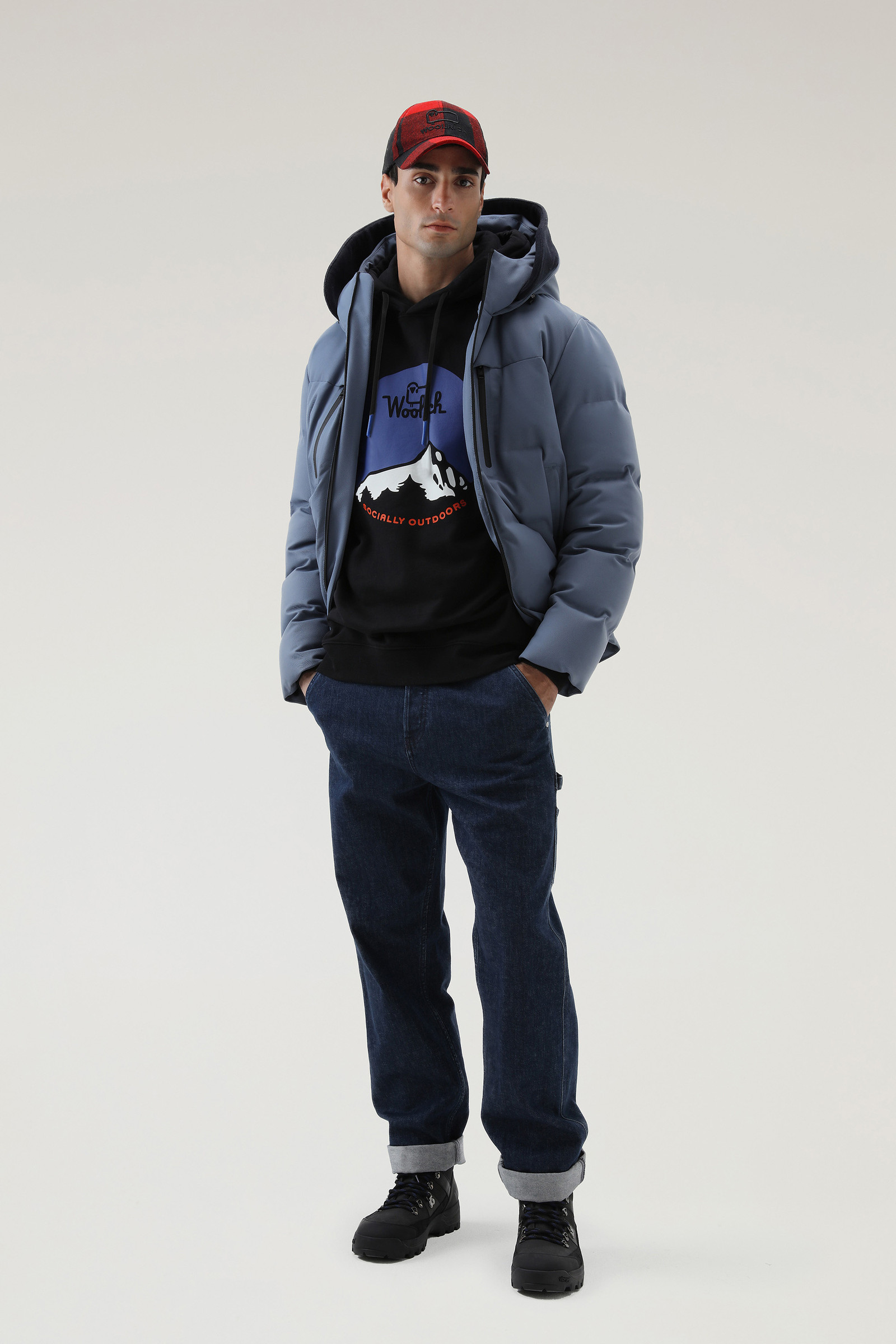 Sweat-shirt Foundation avec capuche noir photo 2 | Woolrich