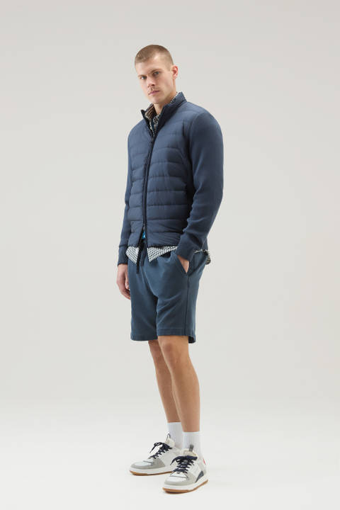 Sundance Hybrid Bomber Jacket in Microfibre and Cotton Knit Blue | Woolrich