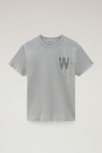 Pure Cotton T-Shirt with Chest Pocket Gray photo 1 | Woolrich
