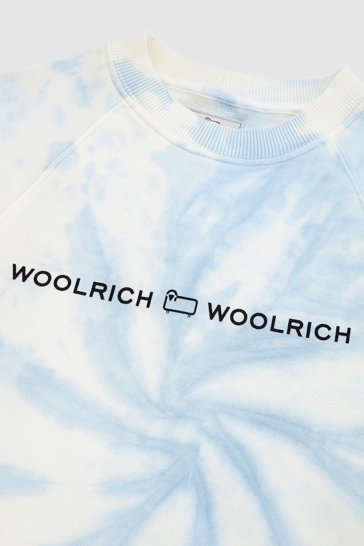 Girl's Tie-Dye Crewneck Sweatshirt with Printed Logo Blue photo 3 | Woolrich