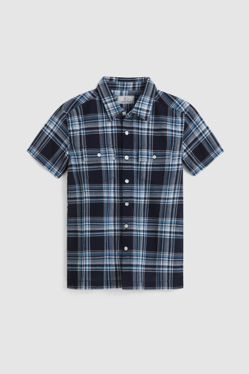 Camicia da bambino button-down in popeline blu | Woolrich