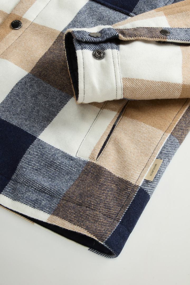 Alaskan Check Overshirt in Recycled Italian Wool Blend White photo 7 | Woolrich