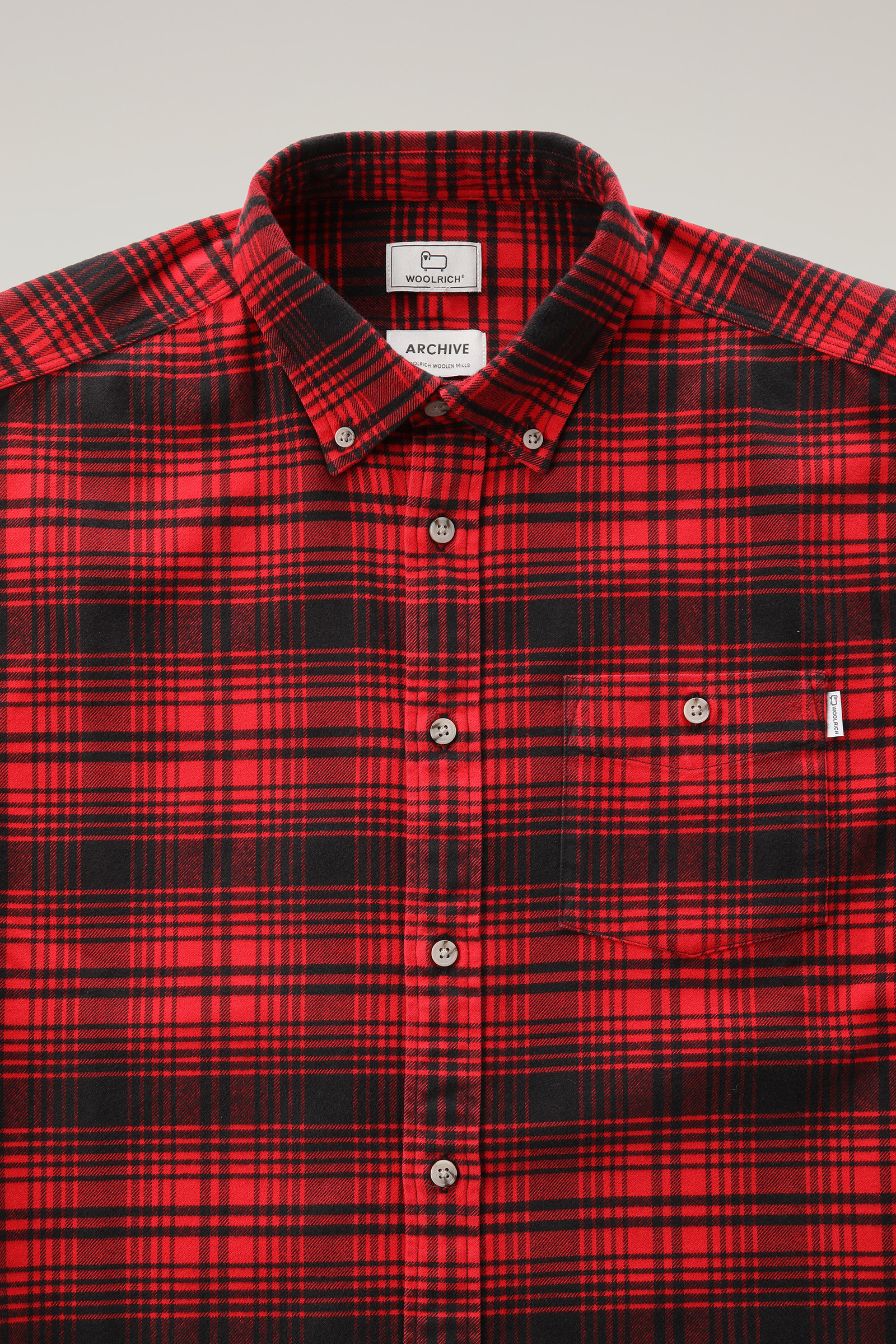 Traditional Flannel Check Shirt Red photo 6 | Woolrich