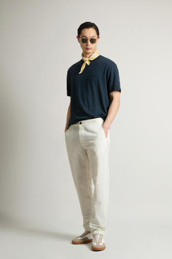 Garment-Dyed Cotton- and Linen-Blend Pants White | Woolrich