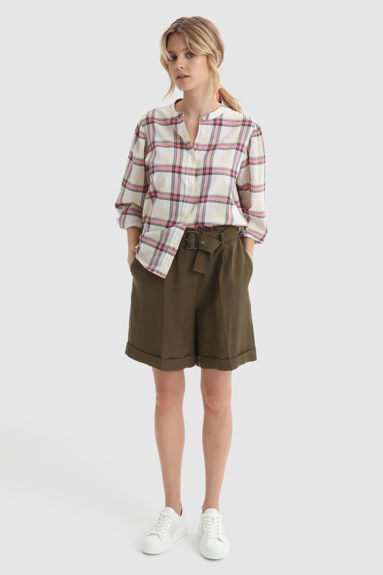 Cotton Shirt with Capped Sleeves White photo 2 | Woolrich
