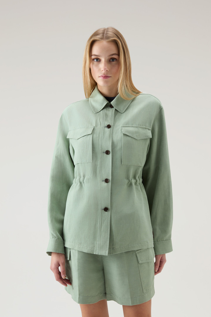 Giacca a camicia in misto lino Verde photo 1 | Woolrich