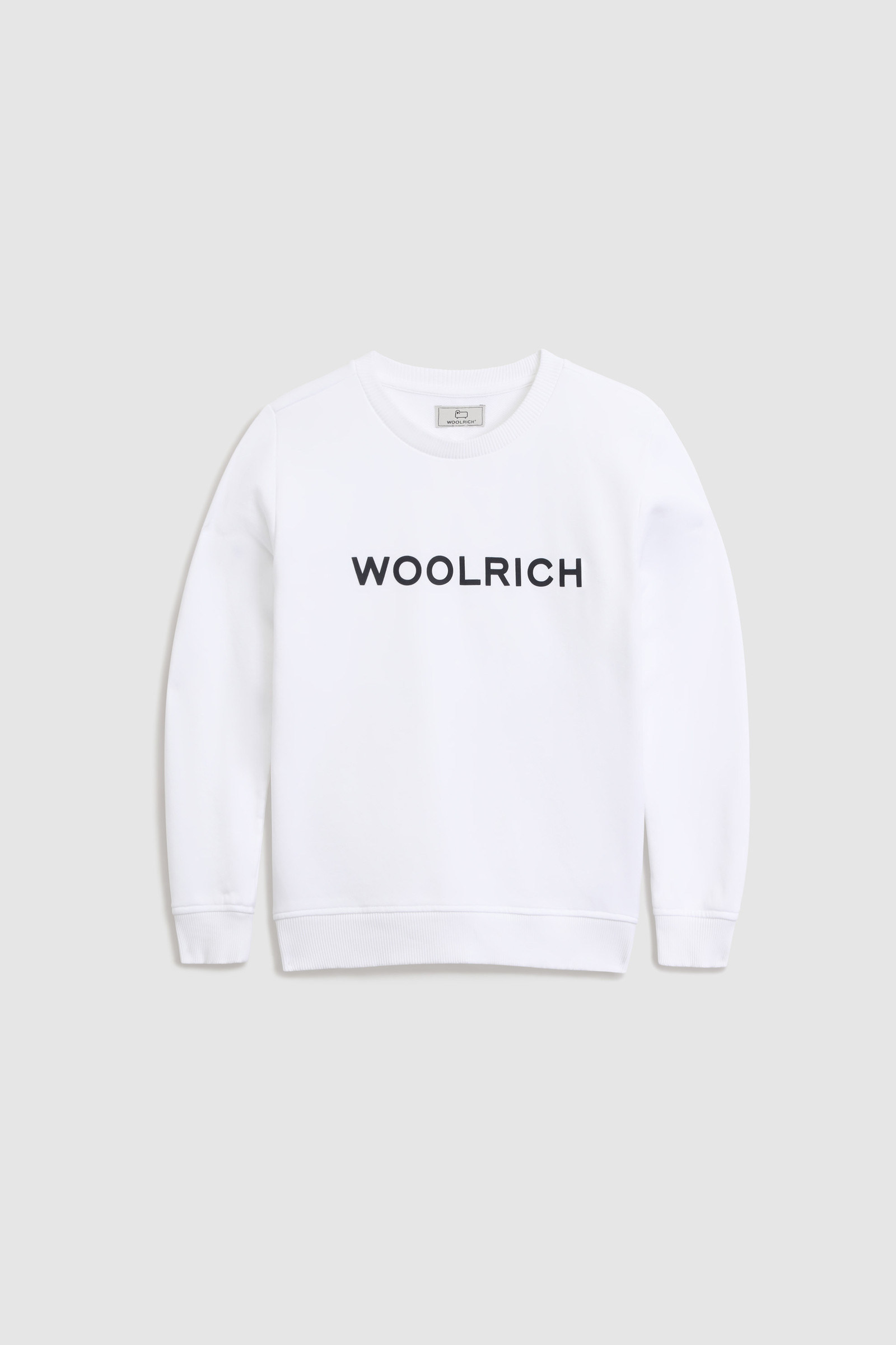 Boy's Crewneck Sweatshirt in Organic Cotton White | Woolrich