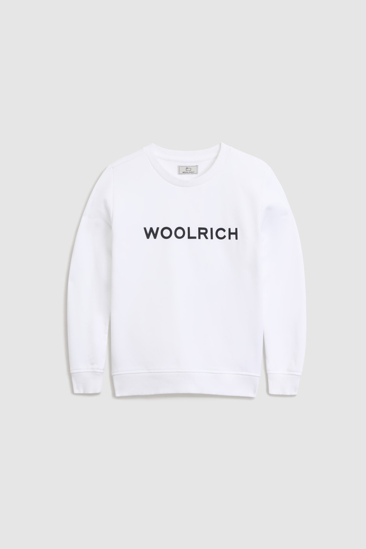Boy's Crewneck Sweatshirt in Organic Cotton White | Woolrich