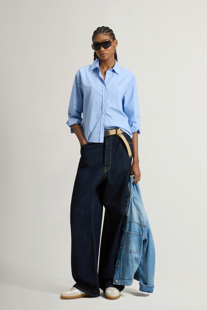 Shirt in Pure Cotton Poplin Blue photo 2 | Woolrich