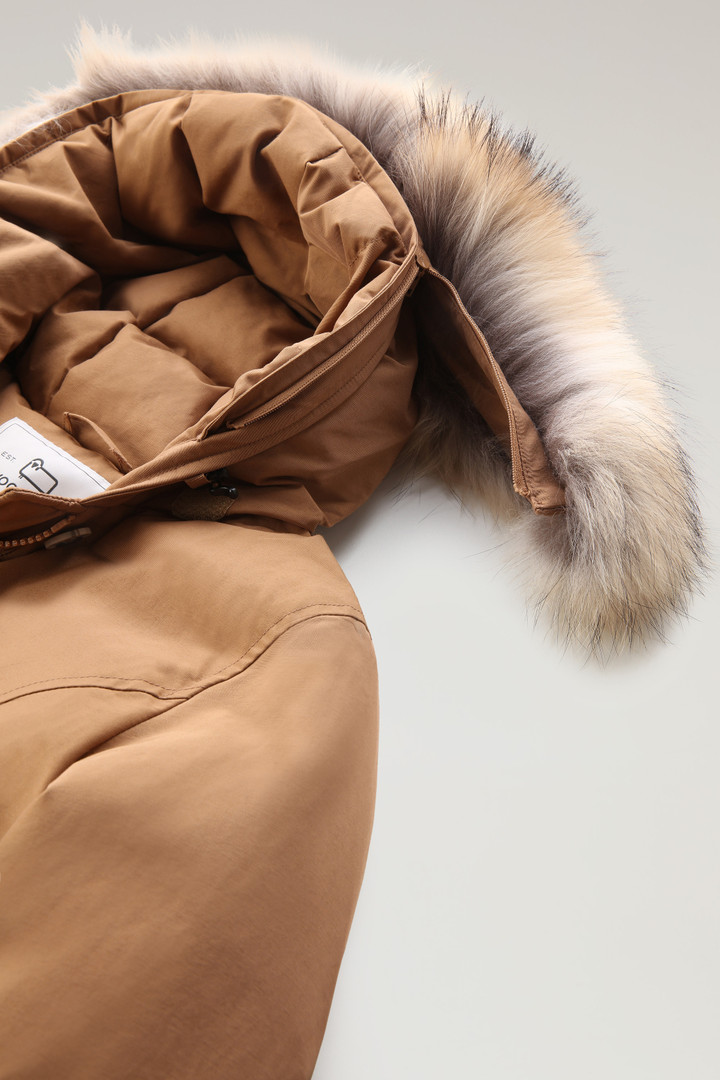 Arctic Parka in Ramar Cloth with Detachable Fur Trim Brown photo 3 | Woolrich