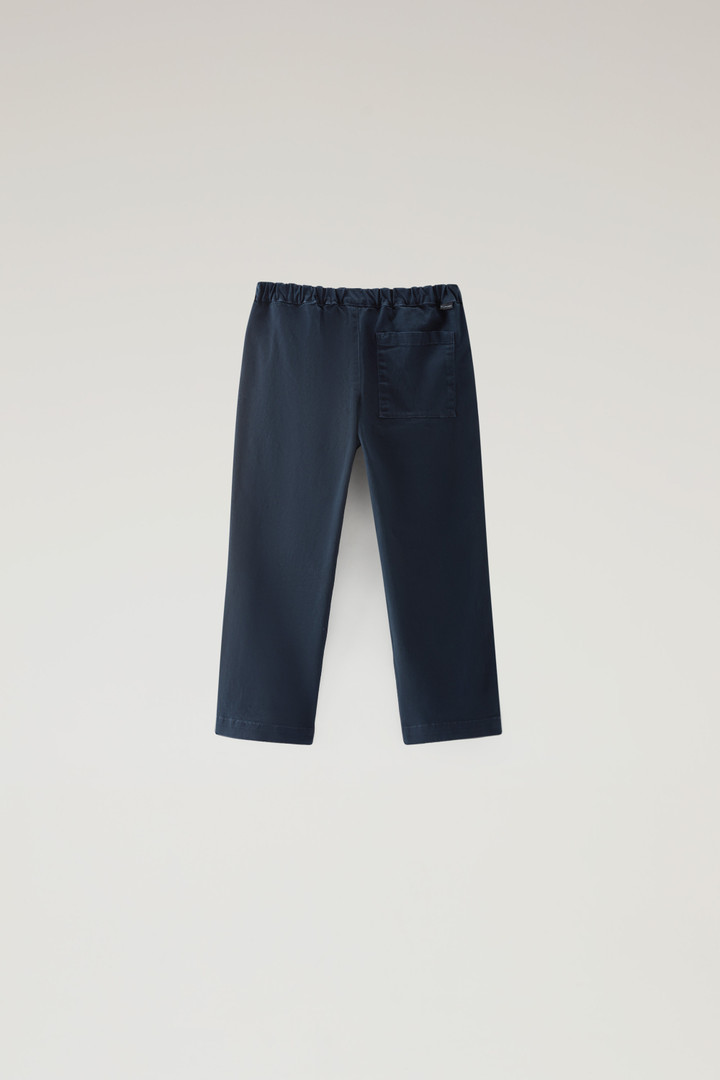 Pantalon pour garçon teint en pièce en coton élastique Bleu photo 2 | Woolrich