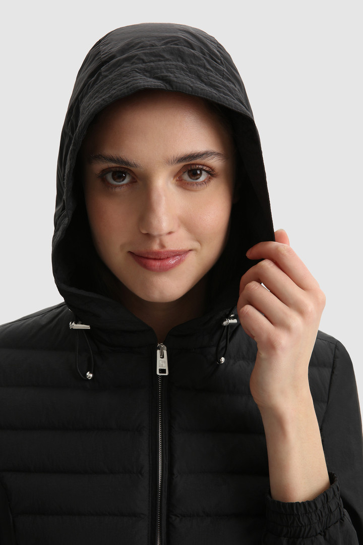 quilted raincoat with hood