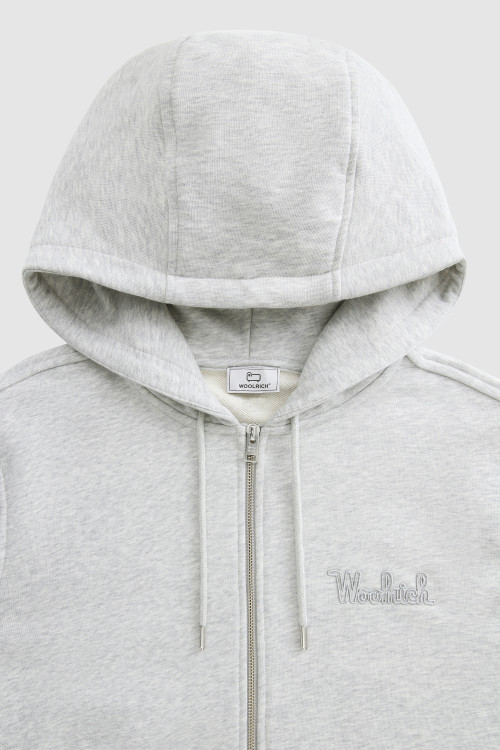 Luxe Hoodie with Embroidered Vintage Logo Grey photo 2 | Woolrich