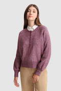 Stretch Henley Sweater in Wool Blend