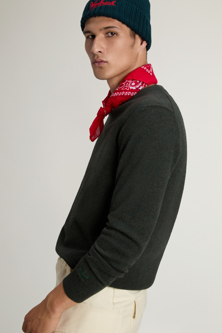 Pure Wool Crewneck Sweater Green photo 4 | Woolrich