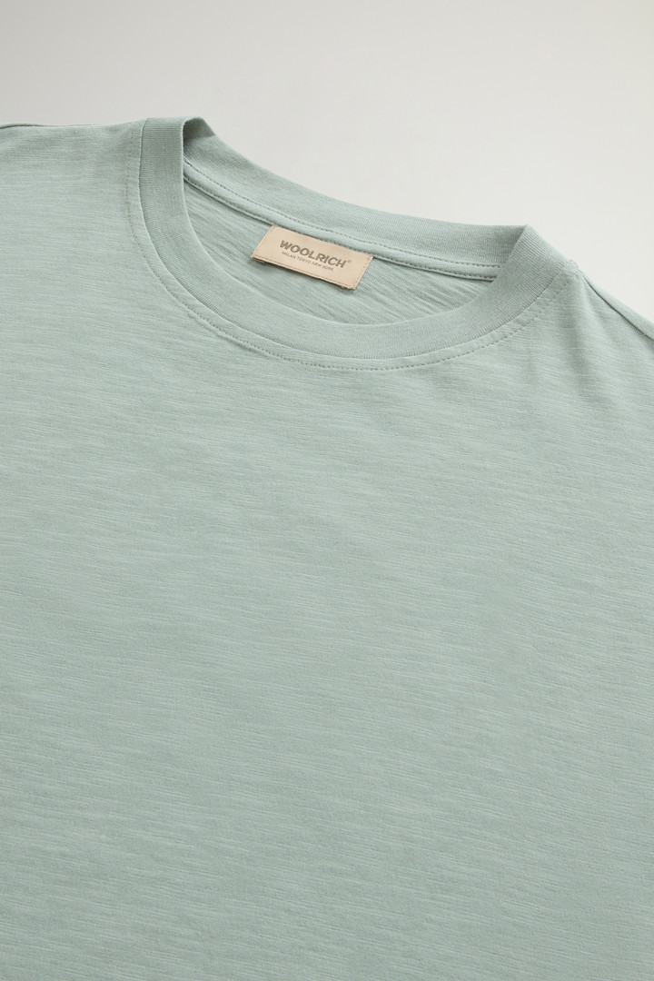 T-Shirt in Pure Cotton Slub Fabric Green photo 6 | Woolrich