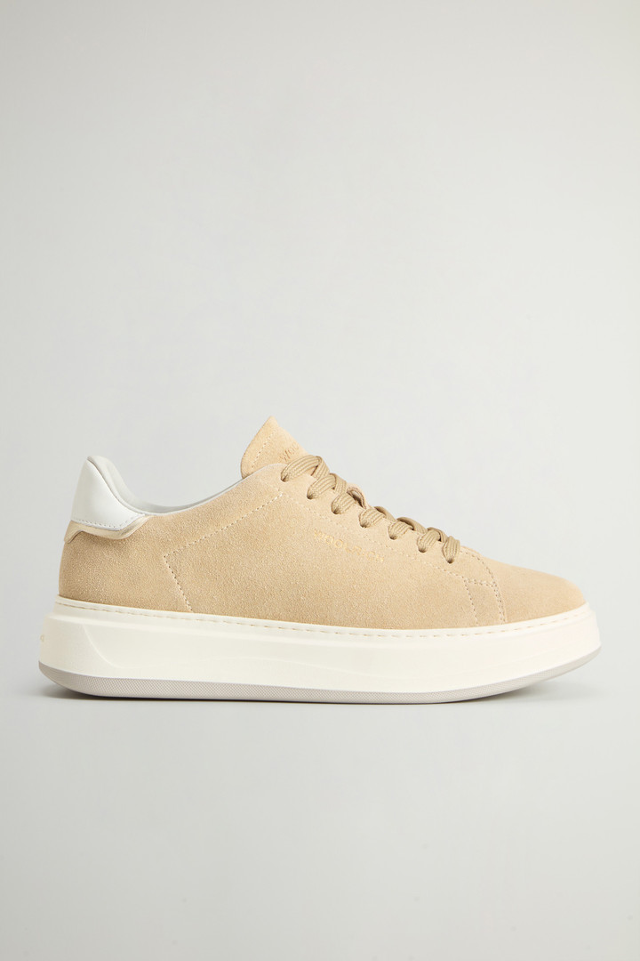 Sneaker Arrow aus Veloursleder mit goldenen Details Beige photo 1 | Woolrich