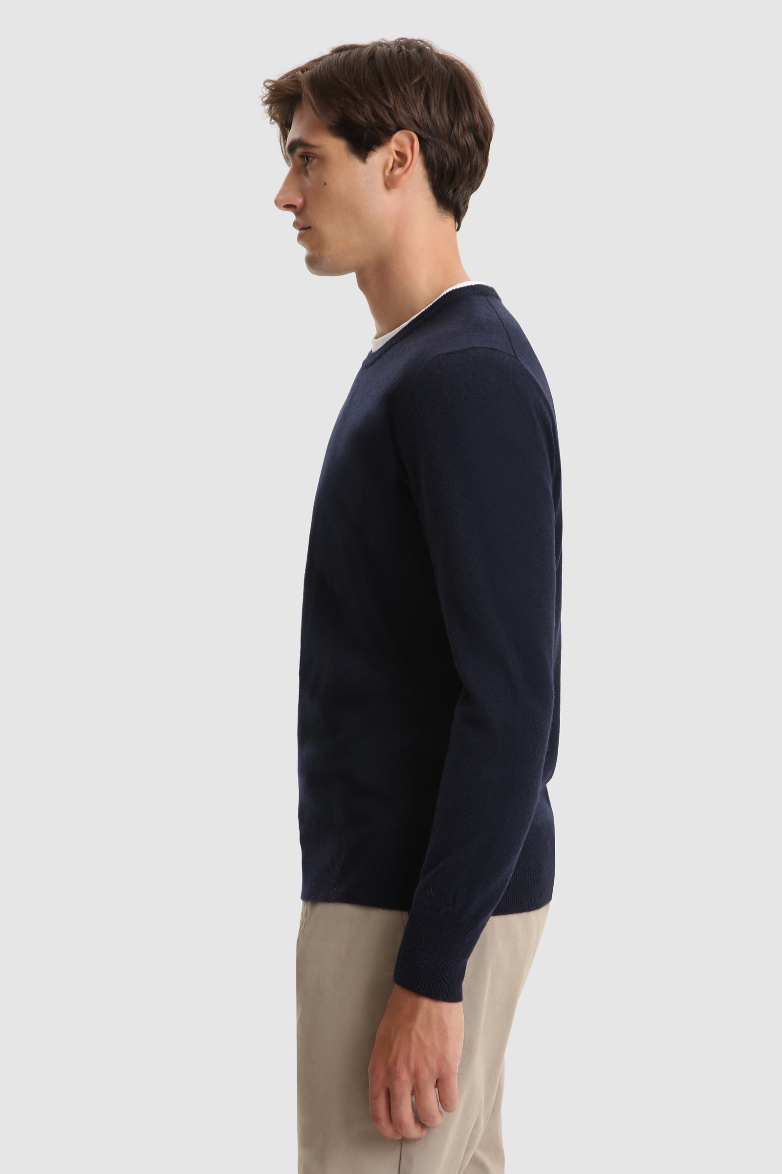 Super Geelong Wool Crewneck Sweater Blue photo 3 | Woolrich