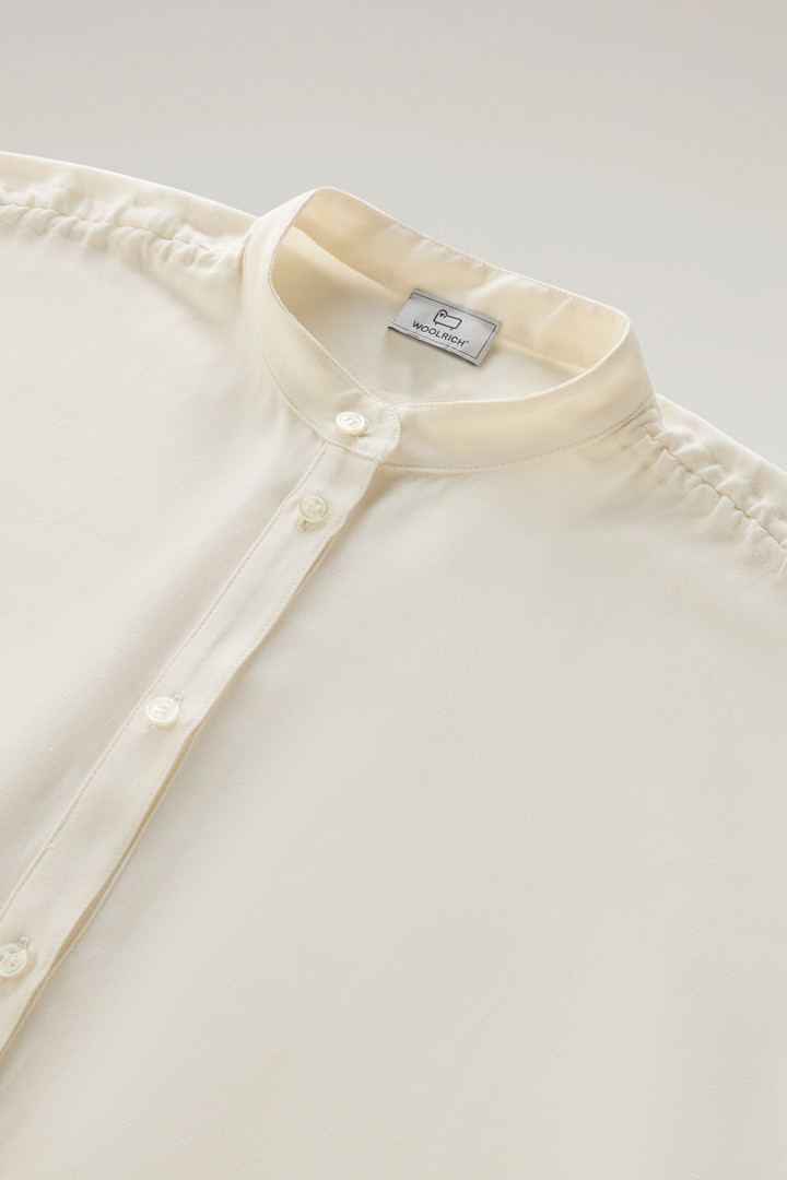 Bluse aus Leinen-Materialmix Weiß photo 6 | Woolrich