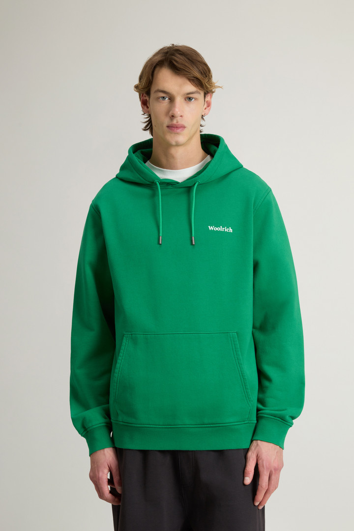 Sweat-shirt à capuche en pur coton Vert photo 1 | Woolrich