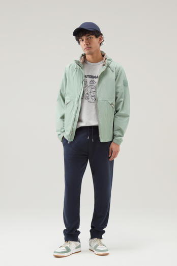 Hooded Crinkle Nylon Windbreaker Green | Woolrich