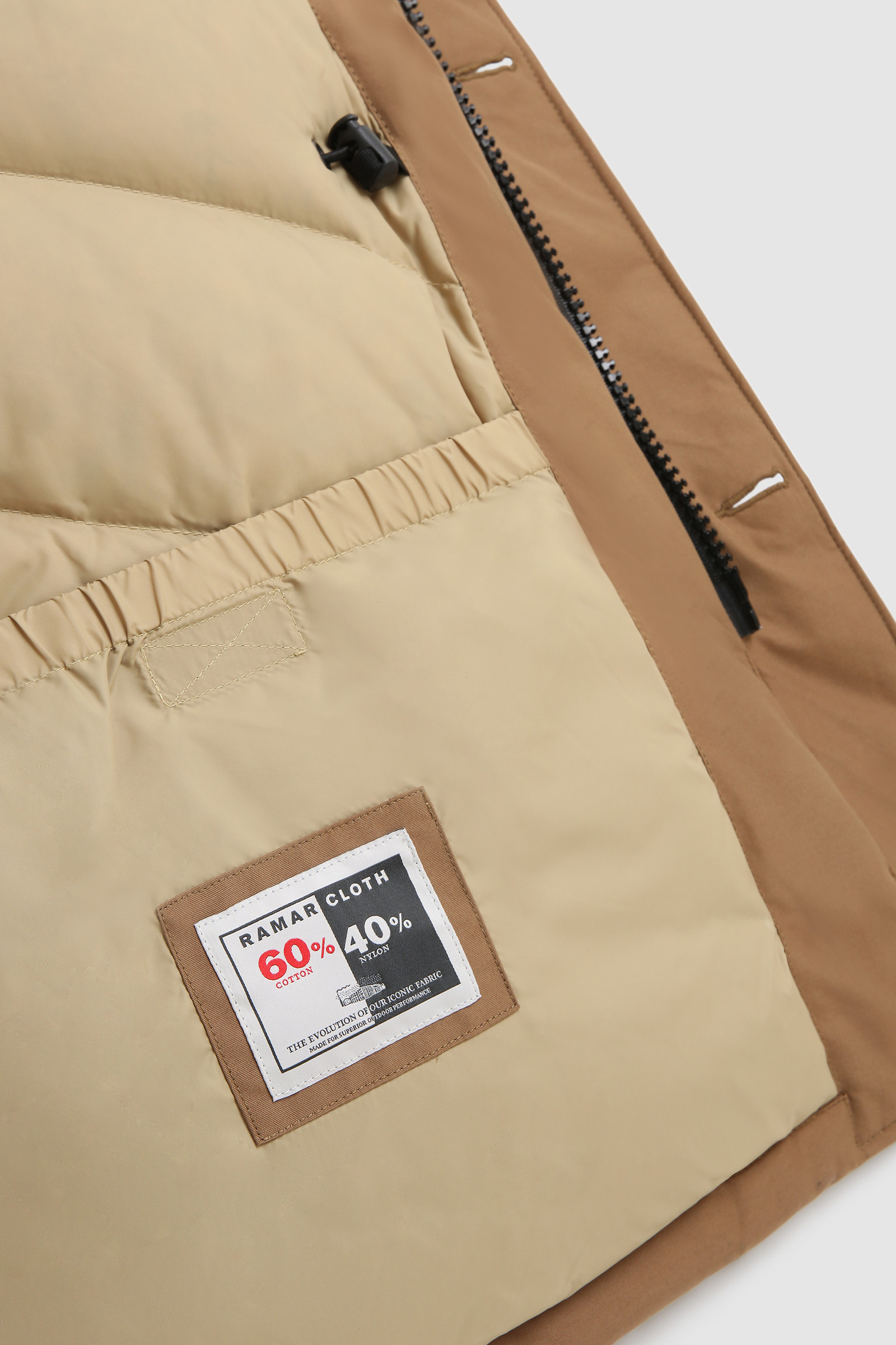 Arctic Parka in Ramar Cloth with Detachable Fur Trim Brown photo 9 | Woolrich