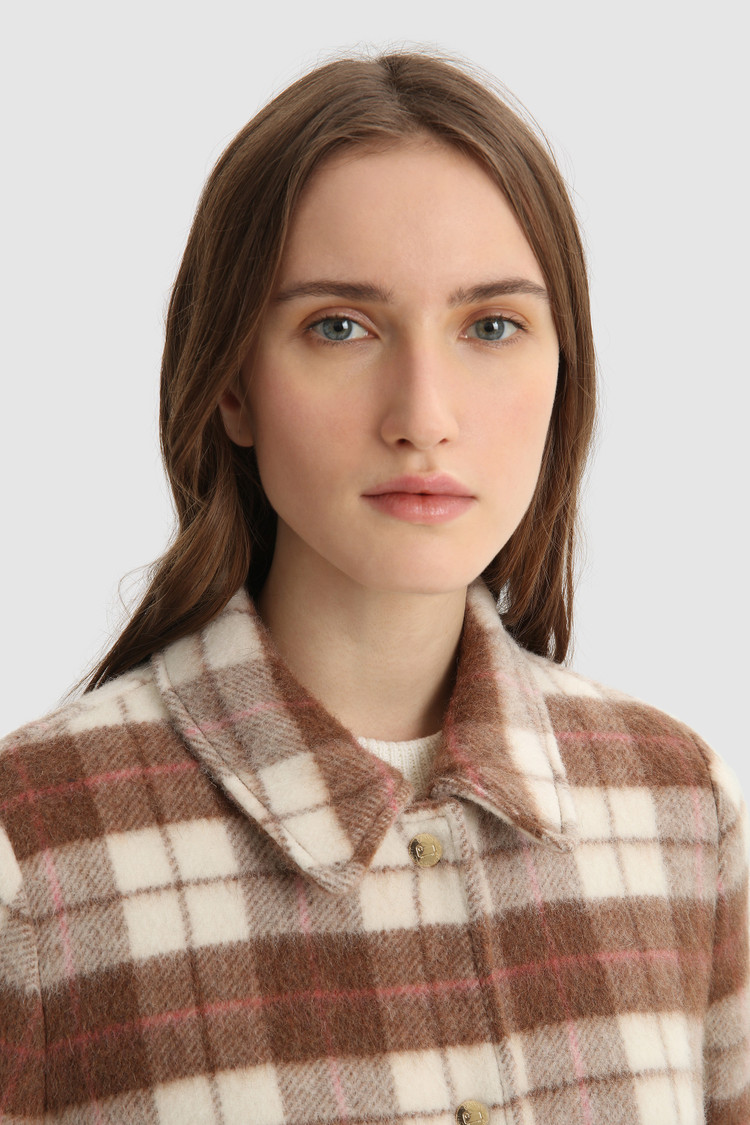 Giacca camicia in misto lana