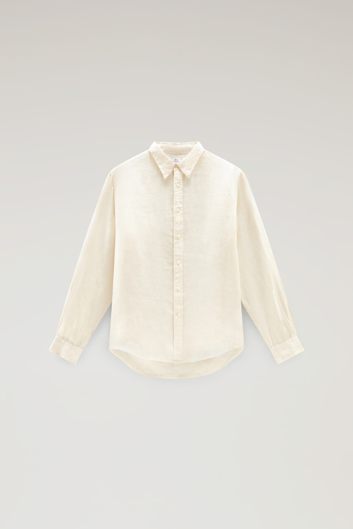 Camisa de puro lino teñida en prenda Blanco photo 5 | Woolrich