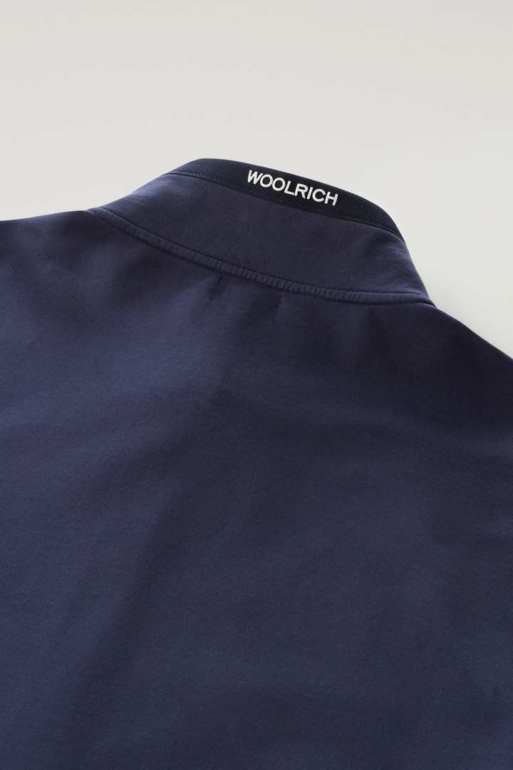 Sweat-shirt en pur coton avec fermeture zippée et col montant Bleu photo 9 | Woolrich