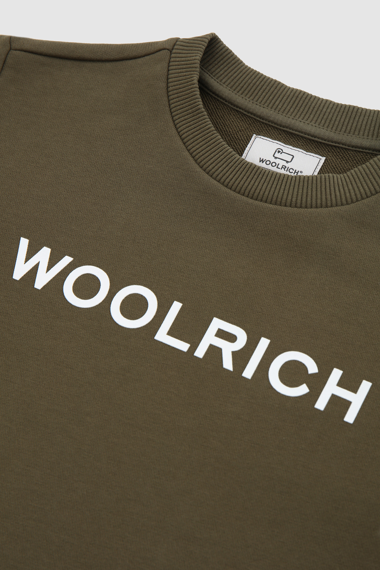 Boy's crewneck sweatshirt in organic cotton Green photo 3 | Woolrich