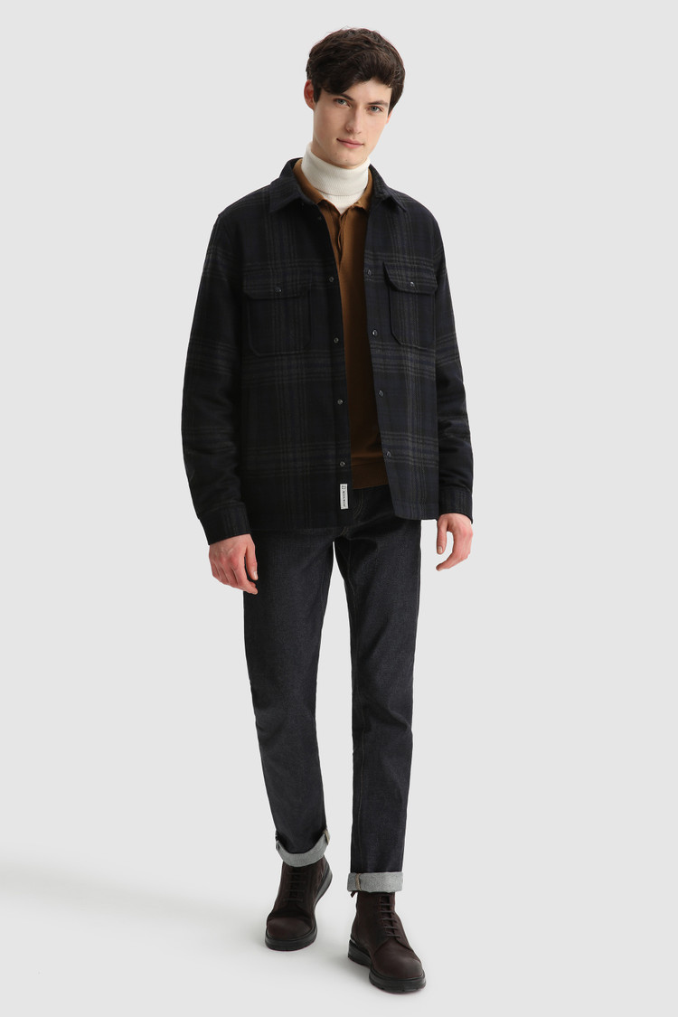 Chemise matelassée Alaskan à carreaux en laine italienne recyclée