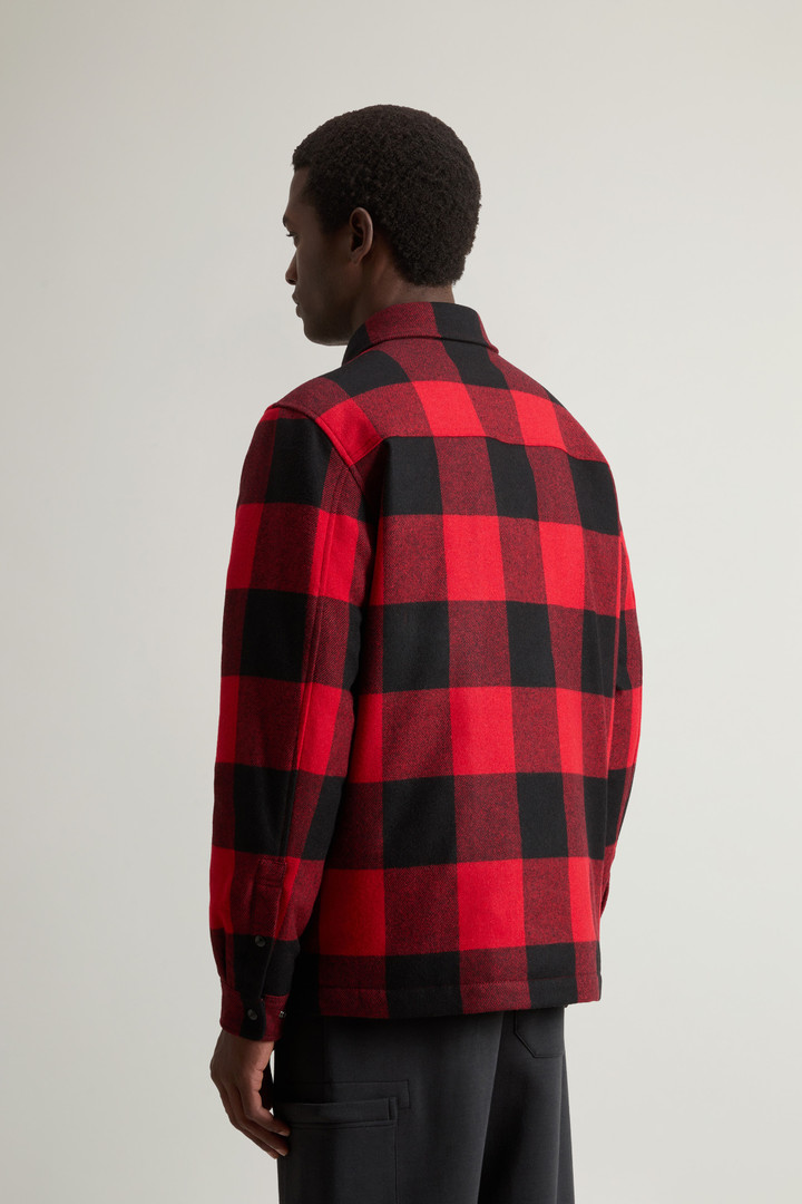 Alaskan Padded Overshirt in Checked Italian Wool Blend Red photo 3 | Woolrich