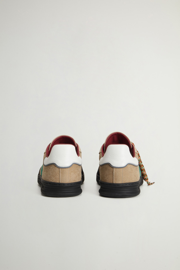 Doubleu Tennis Sneakers in Suede with Side Stripes Beige photo 3 | Woolrich