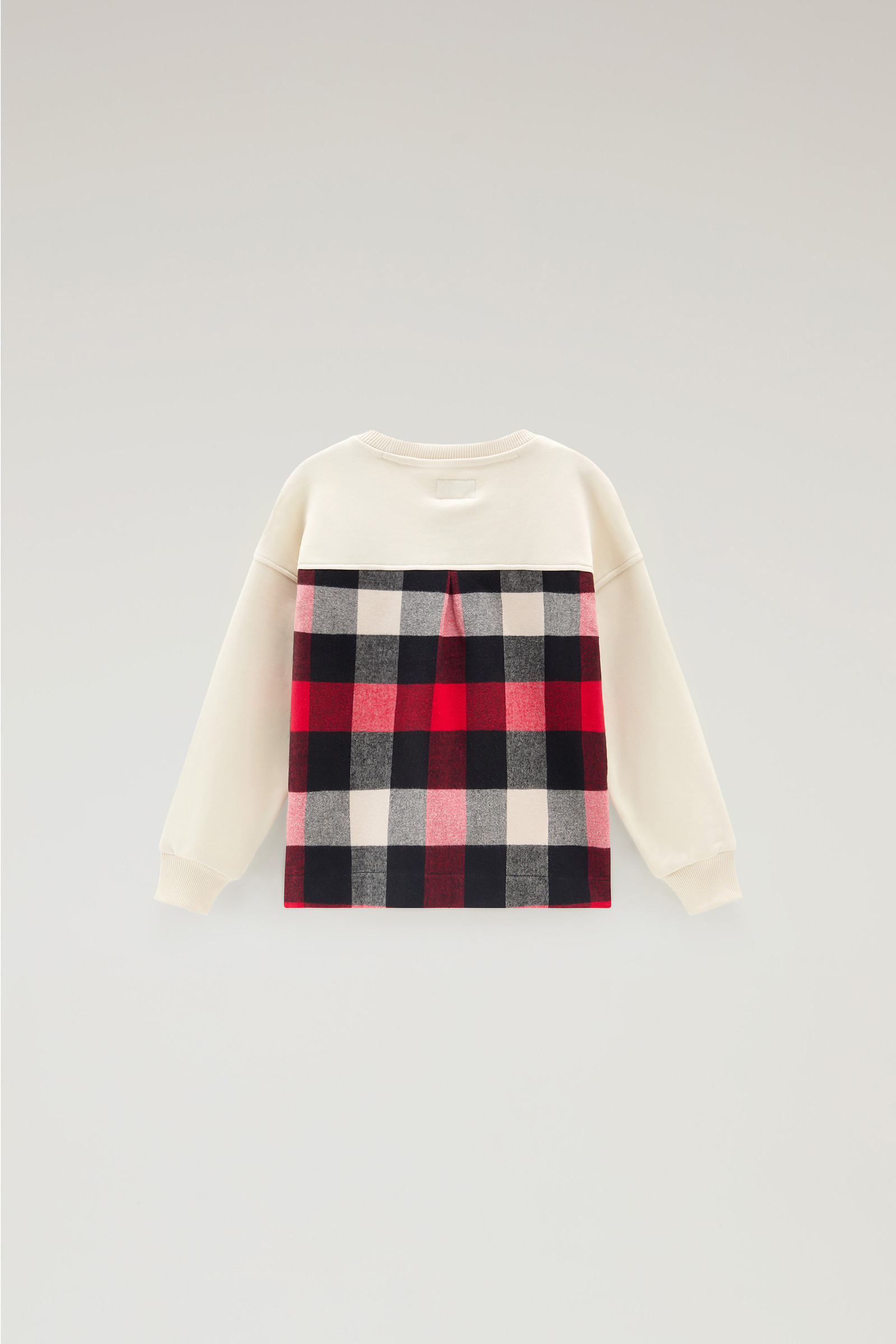 Sudadera para niña de cuello redondo de puro algodón blanco photo 2 | Woolrich