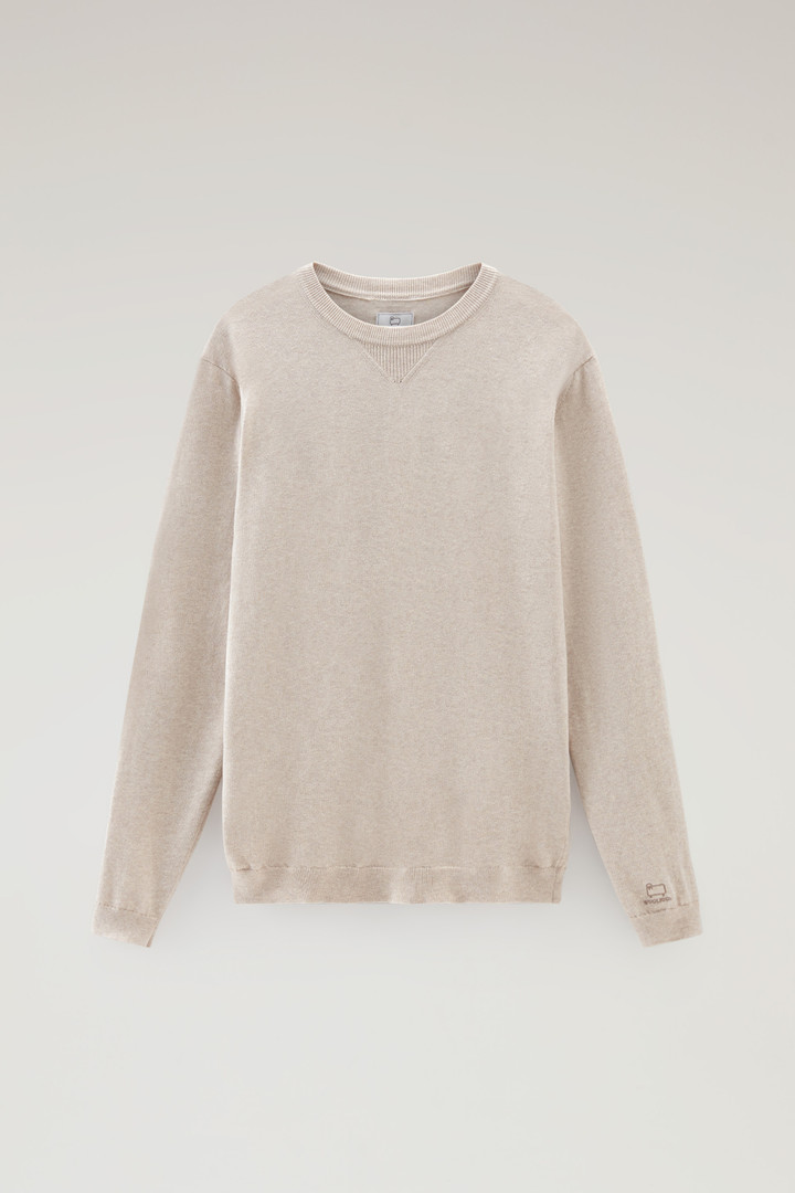 Sweater mit Rundhalsausschnitt aus reiner Baumwolle Beige photo 1 | Woolrich