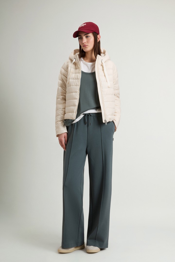 Lightweight Hooded Down Jacket in Microfiber White photo 2 | Woolrich