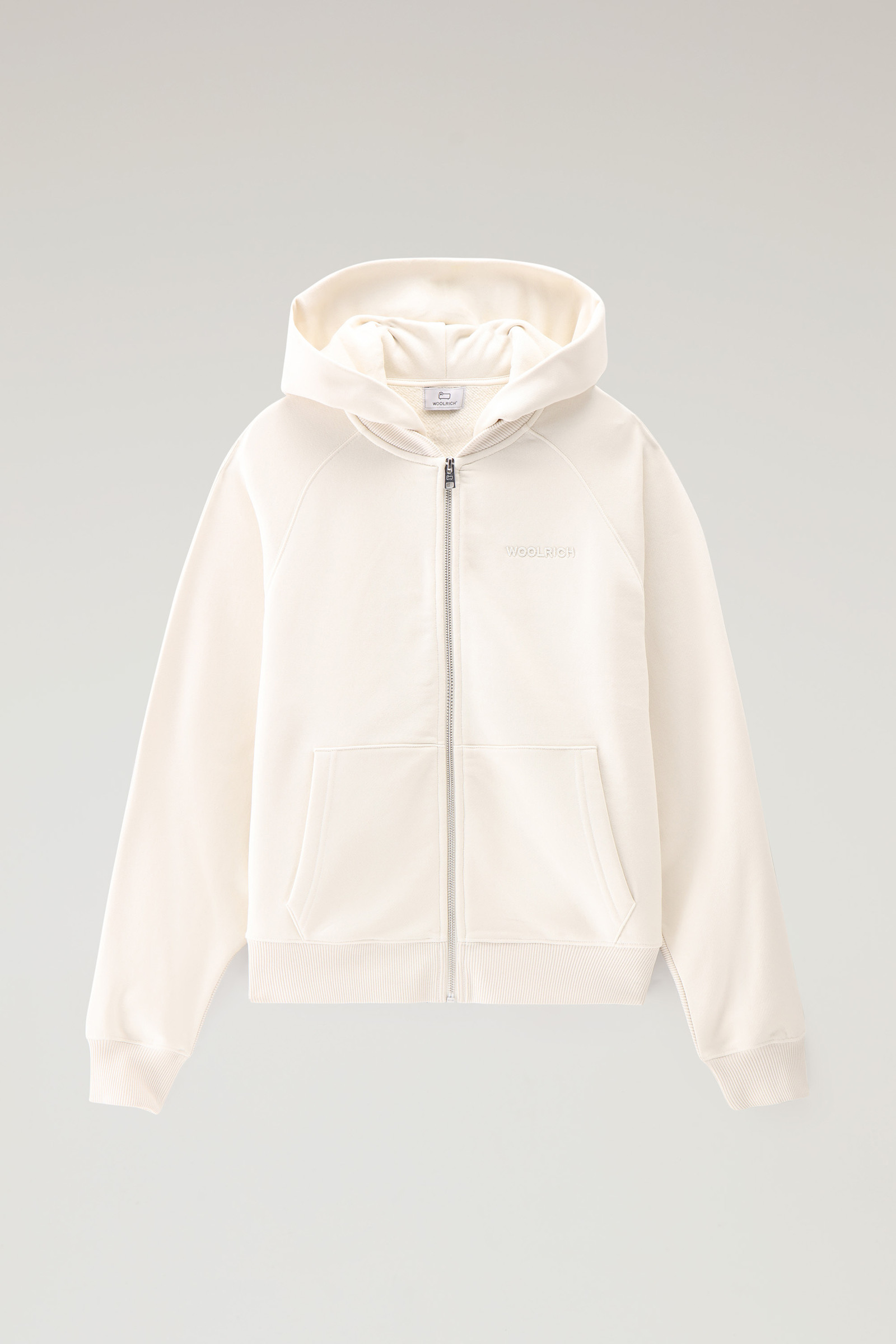 Fleecehoodie met volledige ritssluiting en logo wit photo 5 | Woolrich