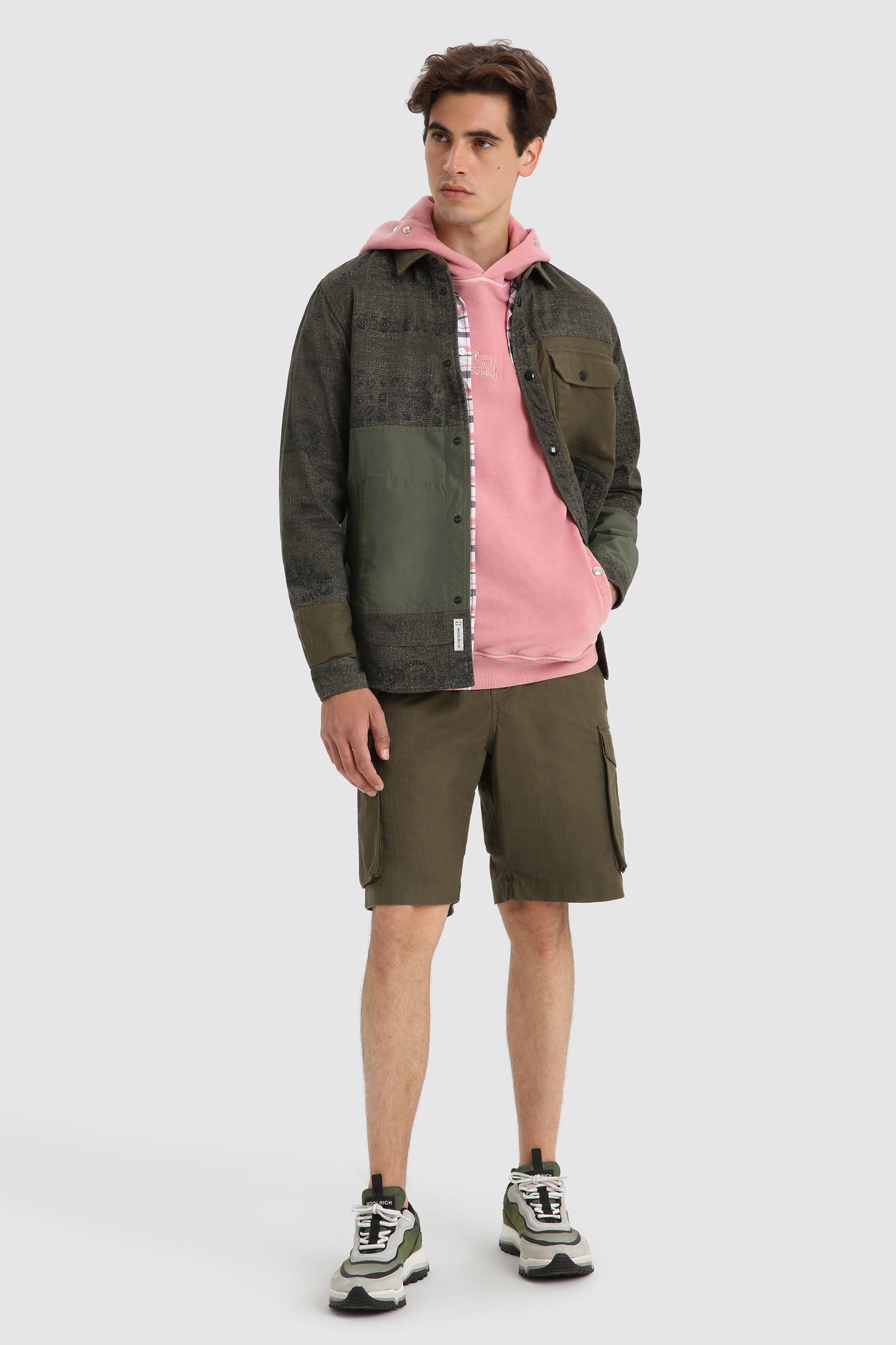 Hoodie in Garment-Dyed Cotton Pink photo 2 | Woolrich