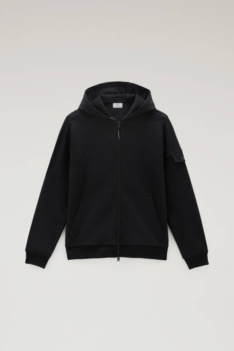 Interlock Sweatshirt in Stretch Cotton Blend Black photo 2 | Woolrich