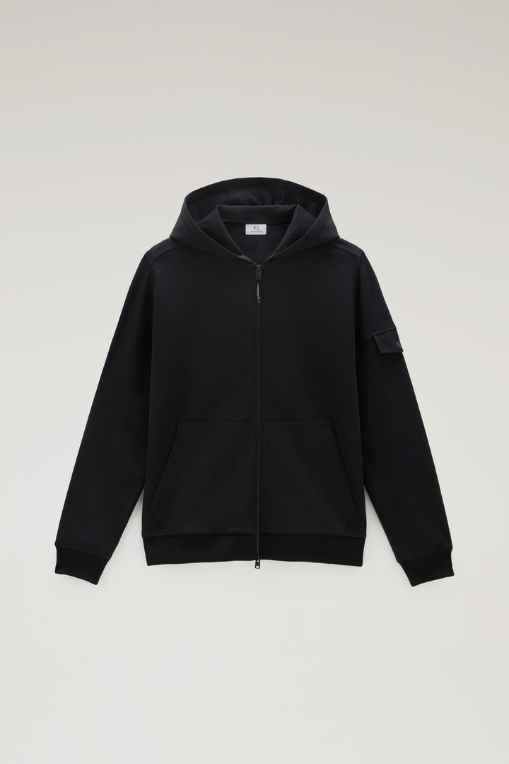 Interlock Sweatshirt in Stretch Cotton Blend Black photo 1 | Woolrich