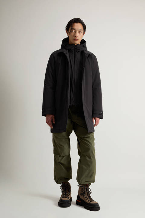 2-In-1 Stretch Nylon Overcoat Black | Woolrich