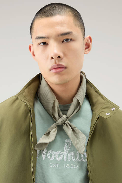 Garment-Dyed Printed Bandana in Pure Cotton Green photo 2 | Woolrich