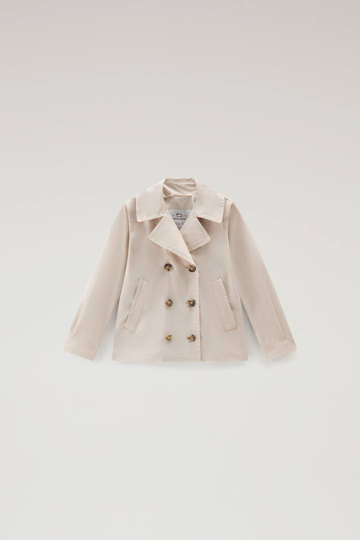 Woolrich Girls' Summer Peacoat in Urban Touch Beige Size 4