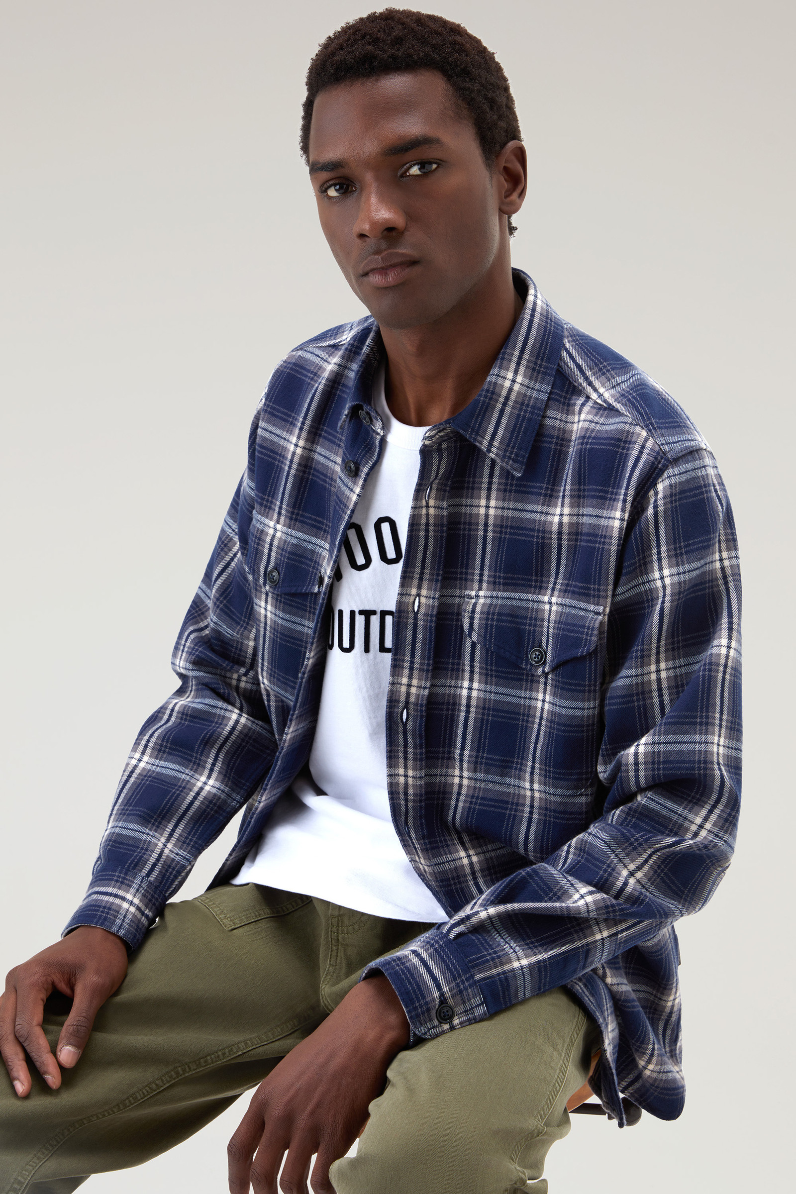 Karoshirt aus Flanell blau photo 4 | Woolrich